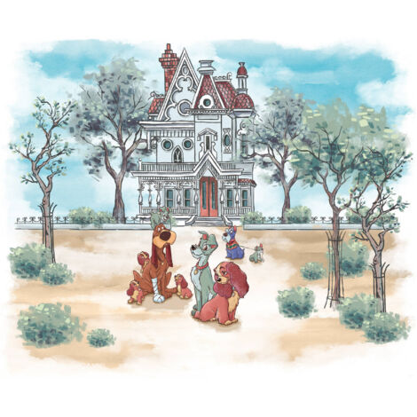 Komar Wandtapete - Disney Lady and the Tramp Sweet Home - 250 x 300 cm - Vlies - für Kinderzimmer (1/3)