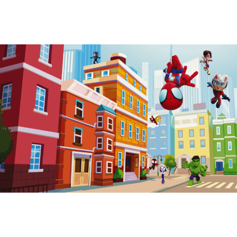 Komar Wandtapete - Marvel Spidey and His Amazing Friends City - 250 x 400 cm - Vlies (1/2)