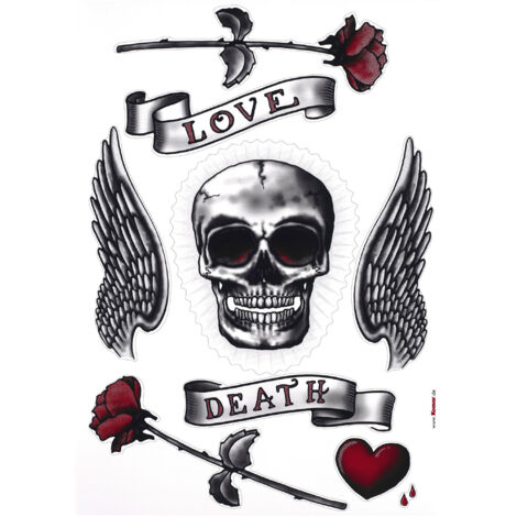 Komar Wandaufkleber - Calavera - 70 x 50 cm - selbstklebender Wandsticker - Modern (1/2)