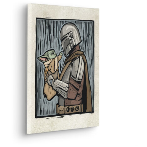 Komar Canvasbild Star Wars The Mandalorian Lino Cut - 40 x 30 cm - Bild auf Keilrahmen (1/3)