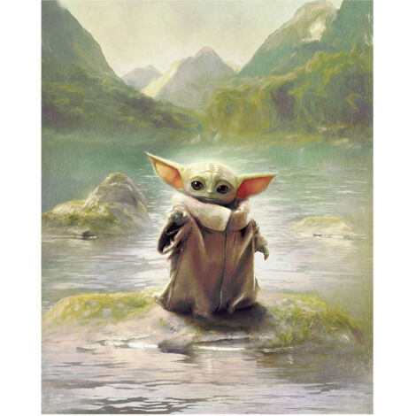 Komar Wandtapete - Star Wars The Mandalorian Grogu Landscape - 250 x 200 cm - Vlies - für Kinderzimmer (1/3)
