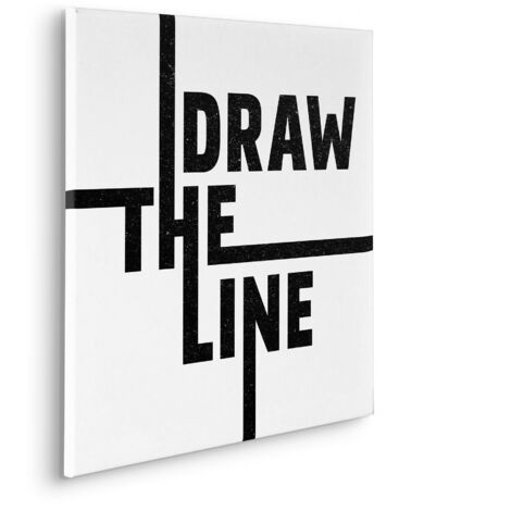 Komar Canvasbild Typo Draw the Line - 60 x 60 cm - Bild auf Keilrahmen - Minimalistisch Modern (1/2)