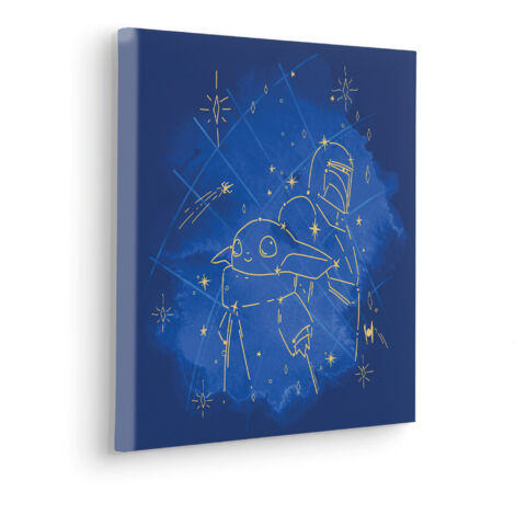 Komar Canvasbild Star Wars The Mandalorian Grogu Constellation - 40 x 40 cm - Bild auf Keilrahmen - für Kinderzimmer (1/2)