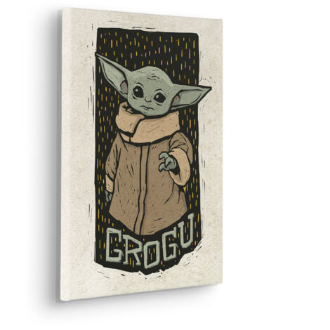 Komar Canvasbild Star Wars The Mandalorian Grogu Lino Cut - 40 x 30 cm - Bild auf Keilrahmen (1/3)
