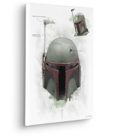 Komar Canvasbild Star Wars Boba Fett Helmet Sketch - 40 x 30 cm - Bild auf Keilrahmen (1/3)