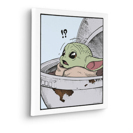 Komar Canvasbild Star Wars The Mandalorian Grogu Shocked - 40 x 40 cm - Bild auf Keilrahmen (1/3)