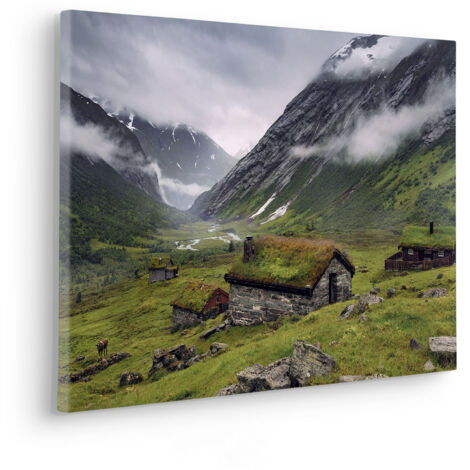 Komar Canvasbild Moody Mountains - 40 x 60 cm - Bild auf Keilrahmen - Naturmotiv (1/2)