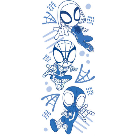 Komar Wandtapete - Marvel Spidey and His Amazing Friends Blue Lines - 250 x 100 cm - Vlies (1/3)