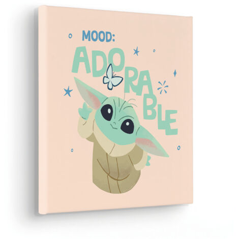 Komar Canvasbild Star Wars The Mandalorian Little Grogu Adorable - 30 x 30 cm - Bild auf Keilrahmen - für Kinderzimmer (1/2)