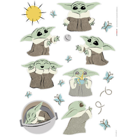 Komar Wandaufkleber - Star Wars The Mandalorian Grogu Sunshine - 70 x 50 cm - Wandsticker (1/3)