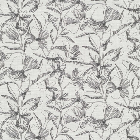 Vliestapete - La Terrasse - Schwarz Grau Weiß Blumen Floral Erismann - 1051915 (1/5)