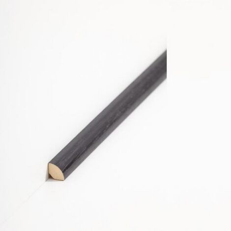 PROVISTON Viertelstableiste 29/12 Massivholz 12 x 12 x 2000 mm Schwarz Fußleiste Sockelleiste 10 Meter