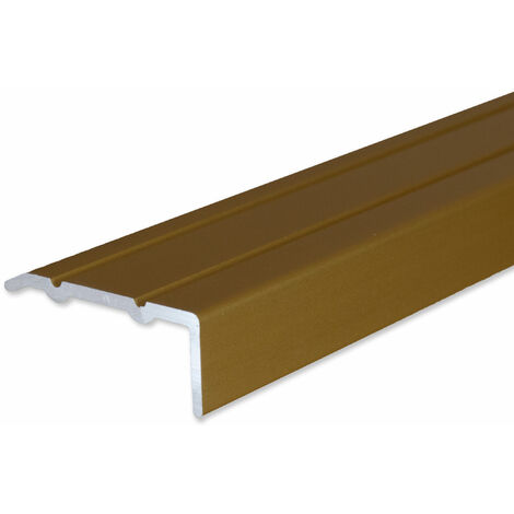 PROVISTON  Winkelprofil  Aluminium eloxiert  Goldfarbig  Breite 24.5 mm  Höhe 10 mm  Länge 1000 mm  Selbstklebend  Treppenkantenprofil  Treppenwinkel  Treppenkante  Kombiwinkel  1 Stück