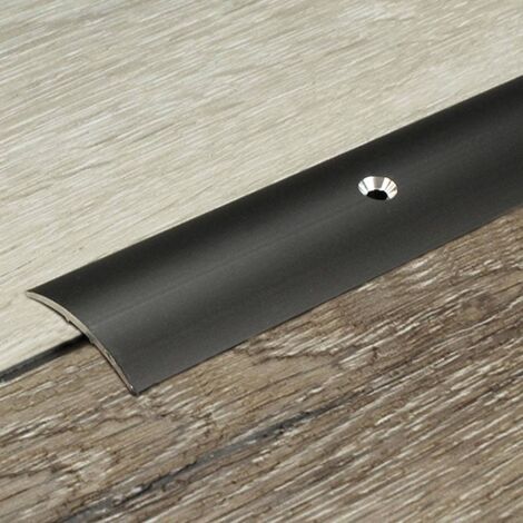 PROVISTON Übergangsprofil Aluminium eloxiert Goldfarbig Breite 28 mm Höhe 1.5 mm Länge 1000 mm Gebohrt Übergangsschiene Übergangsleiste Bodenprofil Abdeckleiste 1 Stück