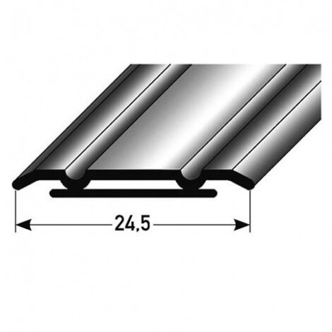 PROVISTON Übergangsprofil Aluminium eloxiert Bronze Dunkel Breite 24.5 mm Höhe 1.25 mm Länge 1000 mm Selbstklebend Übergangsschiene Übergangsleiste Abdeckleiste 1 Stück