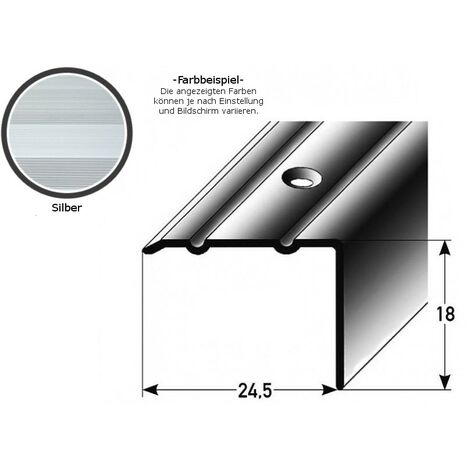 PROVISTON Winkelprofil Aluminium, 24.5 x 10 x 1000 mm, Silber
