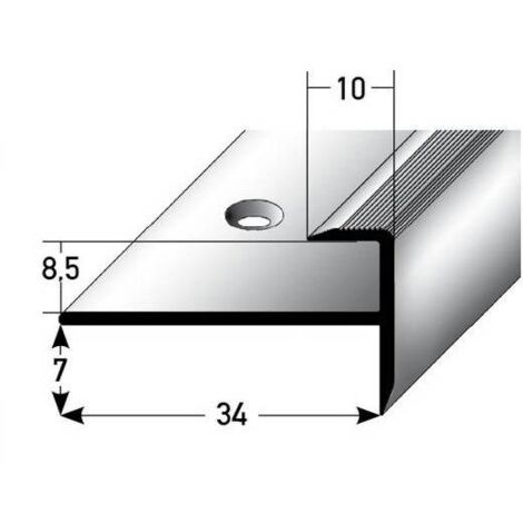 PROVISTON Einschubprofil Aluminium eloxiert Goldfarbig Breite 10 mm Höhe 8.5 mm Länge 1000 mm Gebohrt Abschlussprofil Einfassprofil Abschlussleiste Bodenprofil 1 Stück