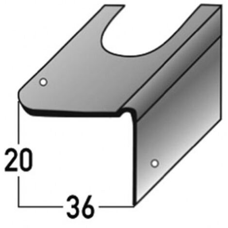 PROVISTON Reparaturwinkel für Betontreppen Stahl verzinkt Breite 36 mm Höhe 20 mm Länge 1000 mm Gebohrt Treppenkantenprofil Treppenwinkel Winkelprofil Treppenreparatur 1 Stück