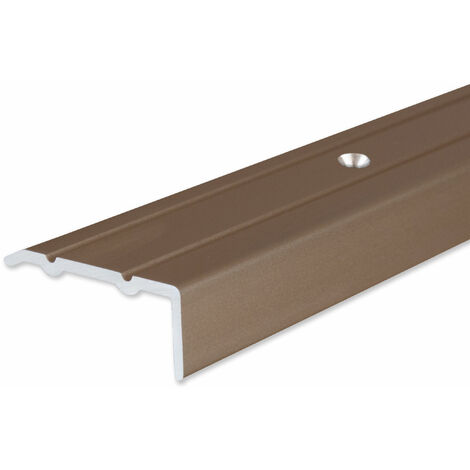 PROVISTON  Winkelprofil  Aluminium eloxiert  Bronze Hell  Breite 24.5 mm  Höhe 10 mm  Länge 1000 mm  Gebohrt  Treppenkantenprofil  Treppenwinkel  Treppenkante  Kombiwinkel  1 Stück