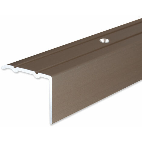 PROVISTON  Winkelprofil  Aluminium eloxiert  Bronze Hell  Breite 24.5 mm  Höhe 18 mm  Länge 1000 mm  Gebohrt  Treppenkantenprofil  Treppenwinkel  Treppenkante  Kombiwinkel  1 Stück