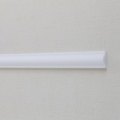 PROVISTON Zierleiste Polystyrol 11 x 22 x 2000 mm Weiß Wandleiste  Wanddekoration