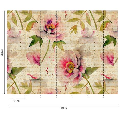 A.S. Creation Fototapete Livingwalls The Wall 382761 Ein Motiv pro Rolle 3.71 x 2.80 m Blumenoptik Beige (1/3)