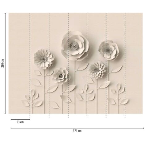 A.S. Creation Fototapete Livingwalls The Wall 382931 Ein Motiv pro Rolle 3.71 x 2.80 m Blumenoptik Beige (1/3)