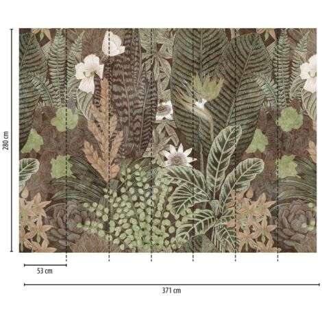 A.S. Creation Fototapete Livingwalls The Wall 382431 Ein Motiv pro Rolle 3.71 x 2.80 m Dschungel Grün (1/3)