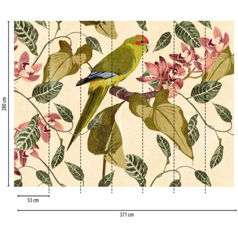 A.S. Creation Fototapete Livingwalls The Wall 382441 Ein Motiv pro Rolle 3.71 x 2.80 m Dschungel Grün (1/3)