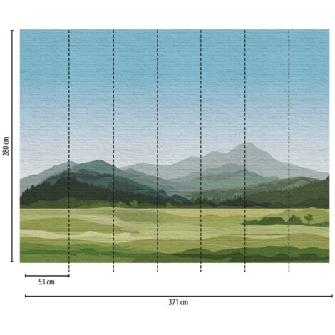 A.S. Creation Fototapete Livingwalls The Wall 382981 Ein Motiv pro Rolle 3.71 x 2.80 m Landschaft Grün (1/3)