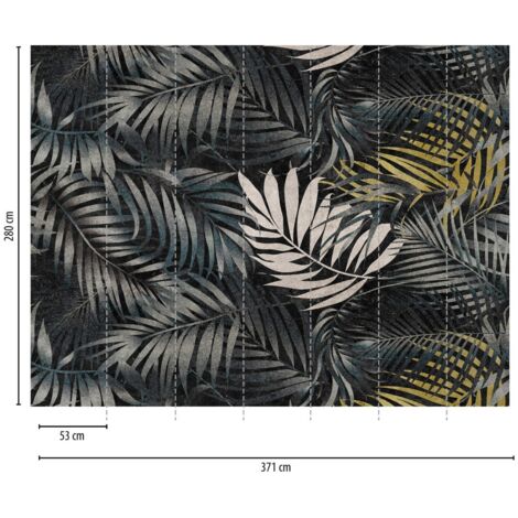 A.S. Creation Fototapete Livingwalls The Wall 382381 Ein Motiv pro Rolle 3.71 x 2.80 m Dschungel Schwarz (1/3)