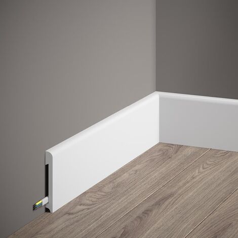 PROVISTON  Sockelleiste  14 x 78 x 2000 mm  Weiß  Fußleiste  Mit Kabelkanal  Klassisch  Hochwertig  Robust  Langlebig  1 Stück