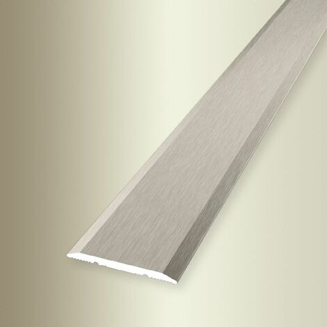 PROVISTON Übergangsprofil Breite: 25 mm Höhe: 0 - 99 mm Länge: 1000 mm Aluminium eloxiert Glatt Platinium Fein Geschliffen Selbstklebend