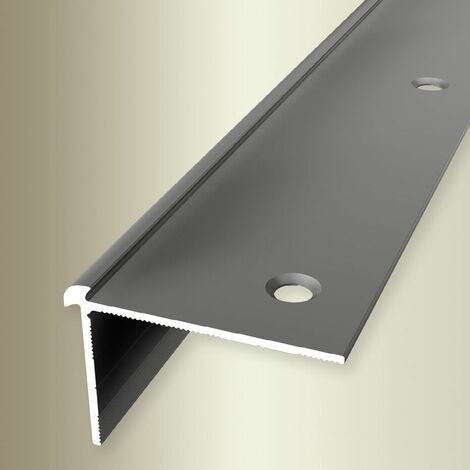 PROVISTON  Treppenkantenprofil  Breite: 39 mm  Höhe: 3 mm  Länge: 1000 mm  Aluminium eloxiert  Glatt  Sollbiegestelle  Edelstahl  Doppelt Versetzt Versenkt Gebohrt