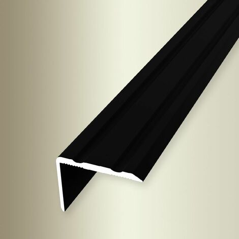 PROVISTON Winkelprofil Breite: 24.5 mm Höhe: 0 - 17 mm Länge: 1000 mm Aluminium Pulverbeschichtet Gerillt Einfach Biegbar Schwarz Selbstklebend