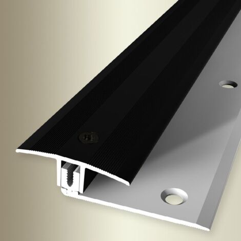 PROVISTON Übergangs- & Ausgleichsprofil Aluminium 37 x 1000 mm Schwarz Bodenprofil Metallprofil Übergangsschiene (1/3)
