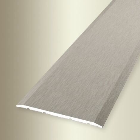 PROVISTON Übergangs- & Ausgleichsprofil Aluminium 60 x 1000 mm Platinium Geschliffen Bodenprofil Metallprofil Übergangsschiene