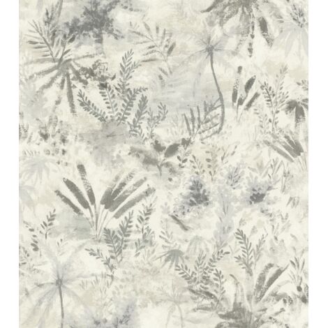 Rasch Selection 543018 Vliestapete Botanisch 10.05 x 0.53 m Grau Weiß Creme Wohnzimmer Flur Büro Küche Wohnräume (1/4)