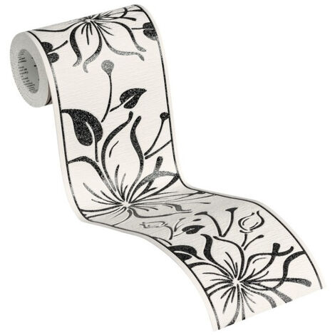 A.S. Creation Only Borders  346629  Papiertapete Blumenoptik  0.13 m x 5 m  Schwarz