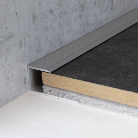 Einschubprofil "Bancroft"  für Parkett, 13,3 mm Einfasshöhe, Aluminium eloxiert, gebohrt-silber-1000