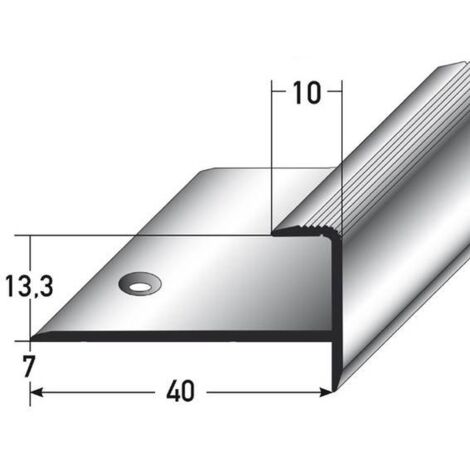 Einschubprofil "Embrun", mit Nase für Parkett, 13,3 mm Einfasshöhe, Aluminium eloxiert, gebohrt-silber-1000
