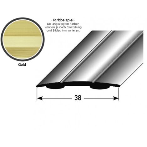 Übergangsprofil "Den Helder" / Übergangsschiene, 38 mm, Typ: 12 (Aluminium eloxiert):-goldfarbig-900-selbstklebend