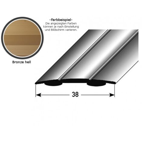 Übergangsprofil "Den Helder" / Übergangsschiene, 38 mm, Typ: 12 (Aluminium eloxiert):-bronze hell-1000-selbstklebend