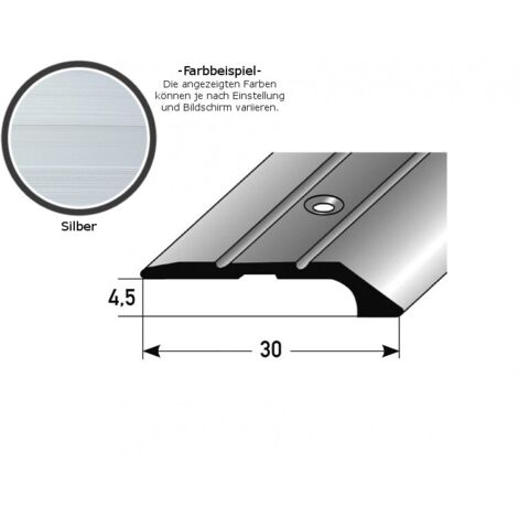 Abschlussprofil / Abschlussleiste "Maryville", 4,5 mm Einfasshöhe, Aluminium eloxiert, gebohrt-silber-1000-gebohrt