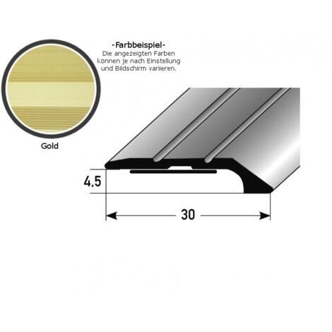 Abschlussprofil / Abschlussleiste "Maryville", 4,5 mm Einfasshöhe, Aluminium eloxiert, gebohrt-goldfarbig-1000-selbstklebend