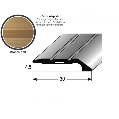 Abschlussprofil / Abschlussleiste "Maryville", 4,5 mm Einfasshöhe, Aluminium eloxiert, gebohrt-bronze hell-1000-selbstklebend