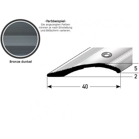 Ausgleichsprofil / Anpassungsprofil "Creston", Ausgleich: 2 - 16 mm, 40 mm breit, Aluminium eloxiert, gebohrt / selbstklebend-silber-1000-gebohrt