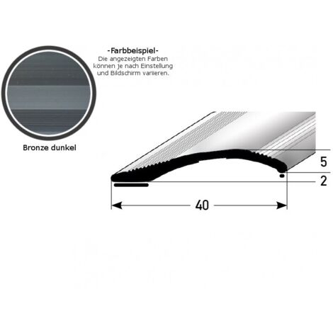 Ausgleichsprofil / Anpassungsprofil "Creston",  Ausgleich: 2 - 16 mm, 40 mm breit, Aluminium eloxiert, gebohrt / selbstklebend-bronze dunkel-1000-selbstklebend