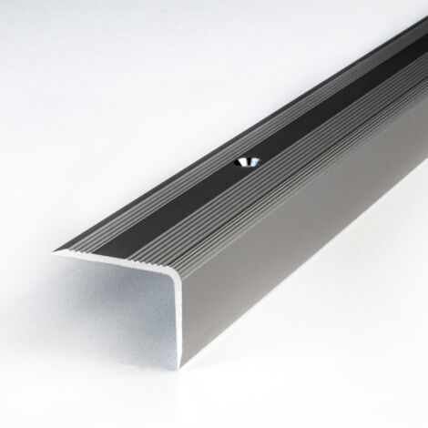 Treppenkante / Treppenprofil "Genua", Winkelprofil mit 30 mm Breite und konfigurierbarer Höhe (22 mm bis 52 mm), Aluminium eloxiert, gebohrt-silber-1000-22 mm