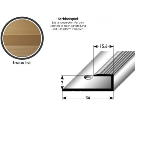 Einschubprofil "Waterford" für Laminat, 7 mm Einfasshöhe, Aluminium eloxiert, gebohrt-bronze hell-1000
